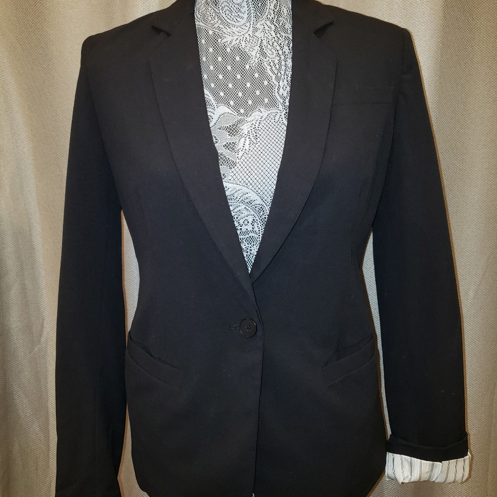 AVERLY Black Boyfriend Blazer - Size 2